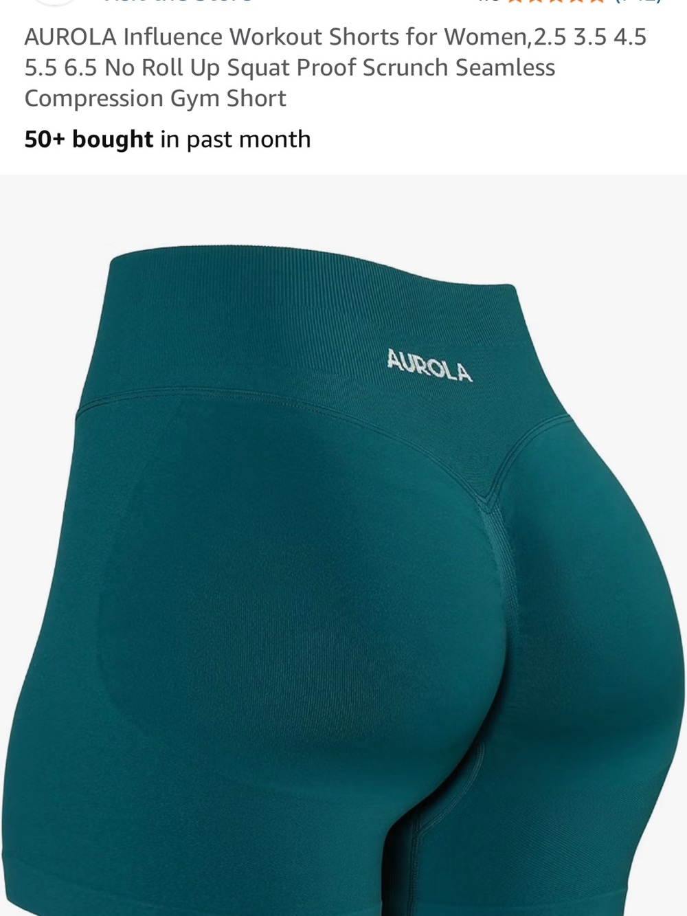 AURORA Teal High-Waist Seamless Athletic Shorts for Women